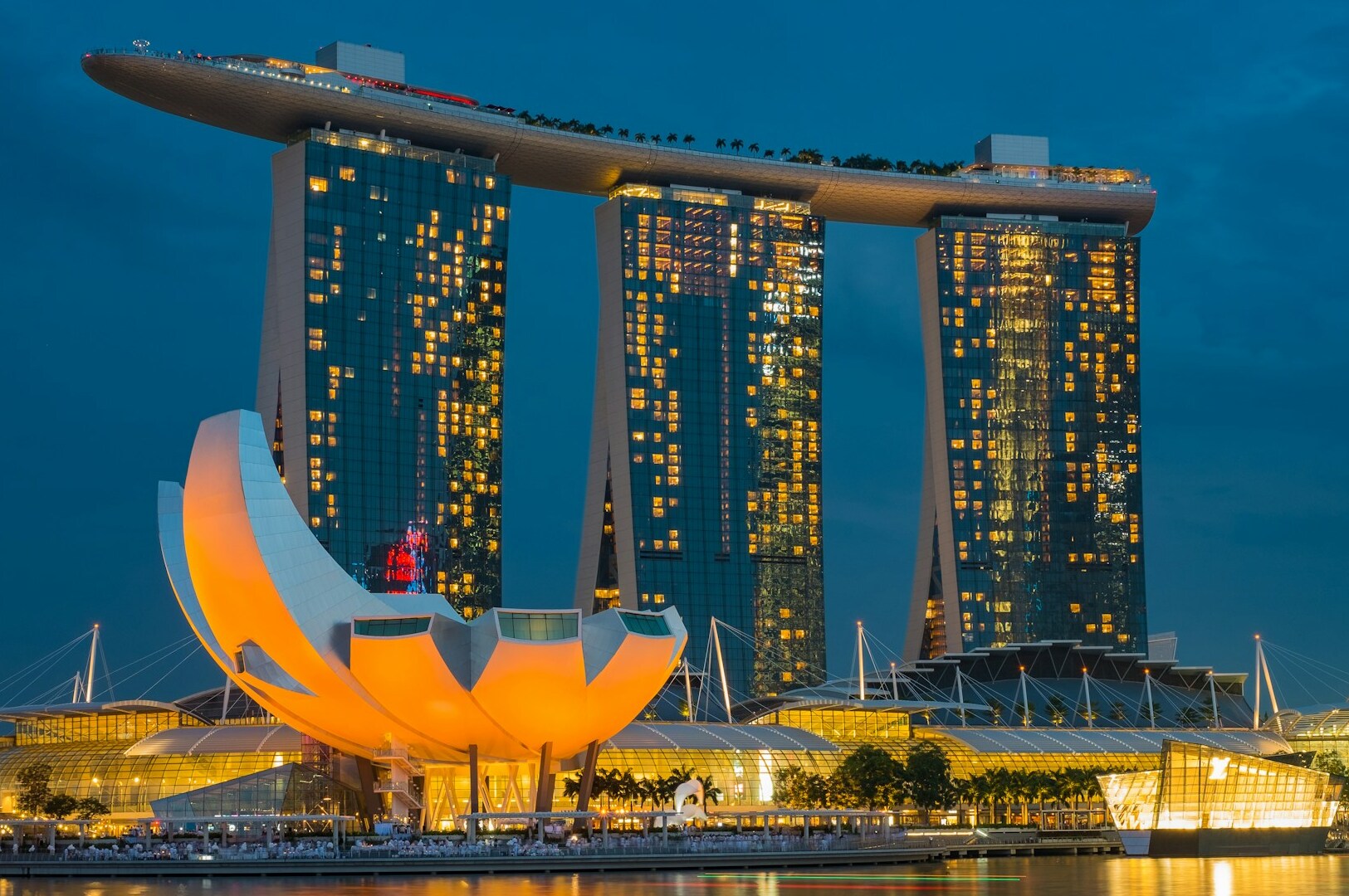 Iconic Marina Bay Sands hotel and casino in Singapore, a top photography spot showcasing stunning architecture and skyline views.