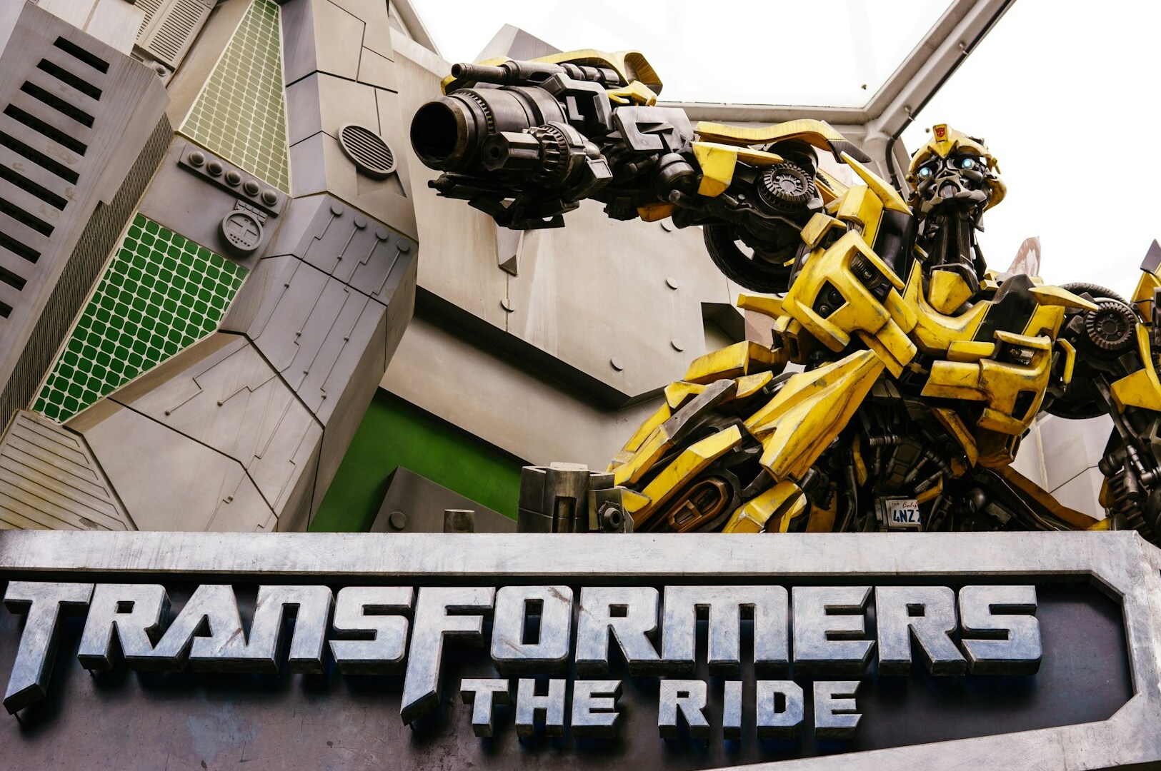 Transformers the Ride at Universal Studios Singapore, immersing guests in a sci-fi city with dynamic robot encounters.